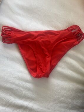 Hollister Red Swim Bikini Bottoms with Multi-Strap Detail